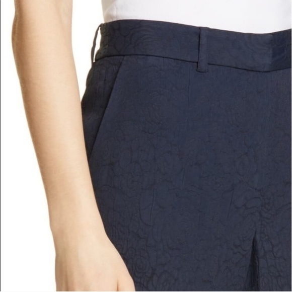 Equipment Femme Arwen Trouser Pants Navy Rose Textured Design Size 2 - Picture 4 of 9